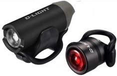 SVETILNI SET D-LIGHT ALU USB 150 lm spred+zad svetilka